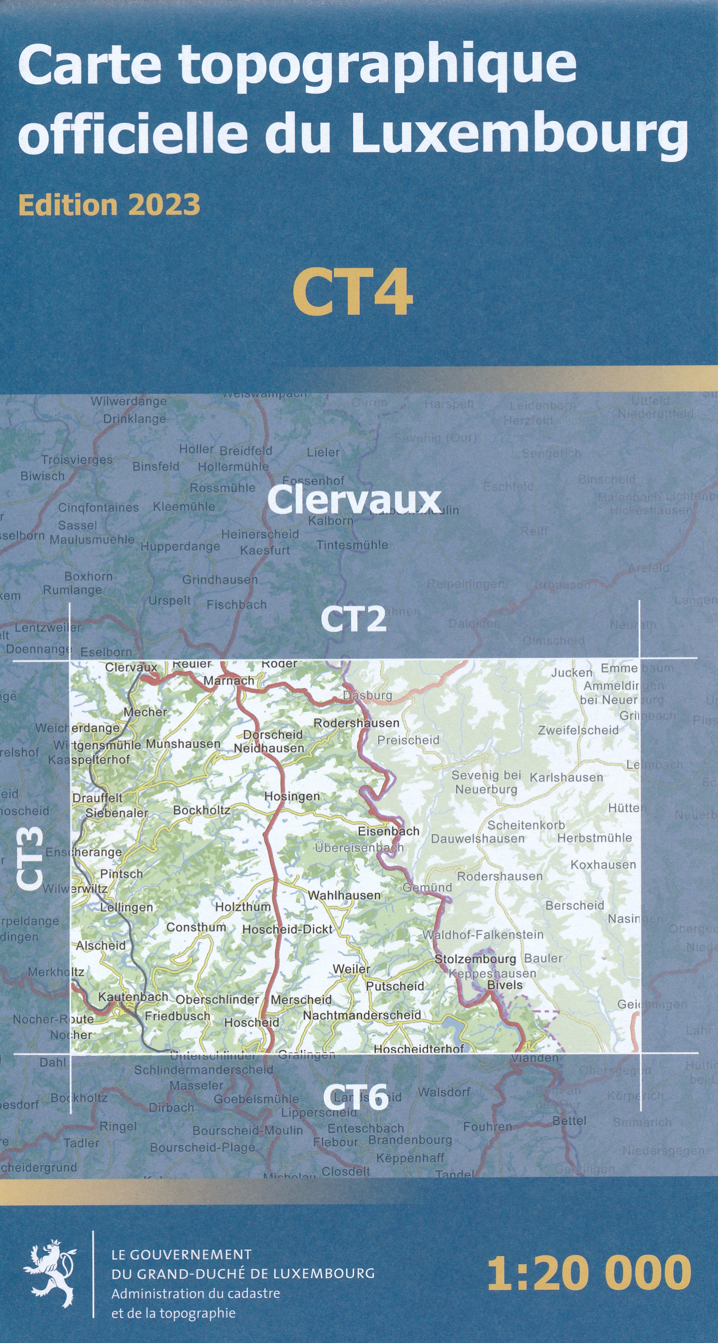 Online bestellen: Topografische kaart - Wandelkaart 4 CT LUX Clervaux | Topografische dienst Luxemburg