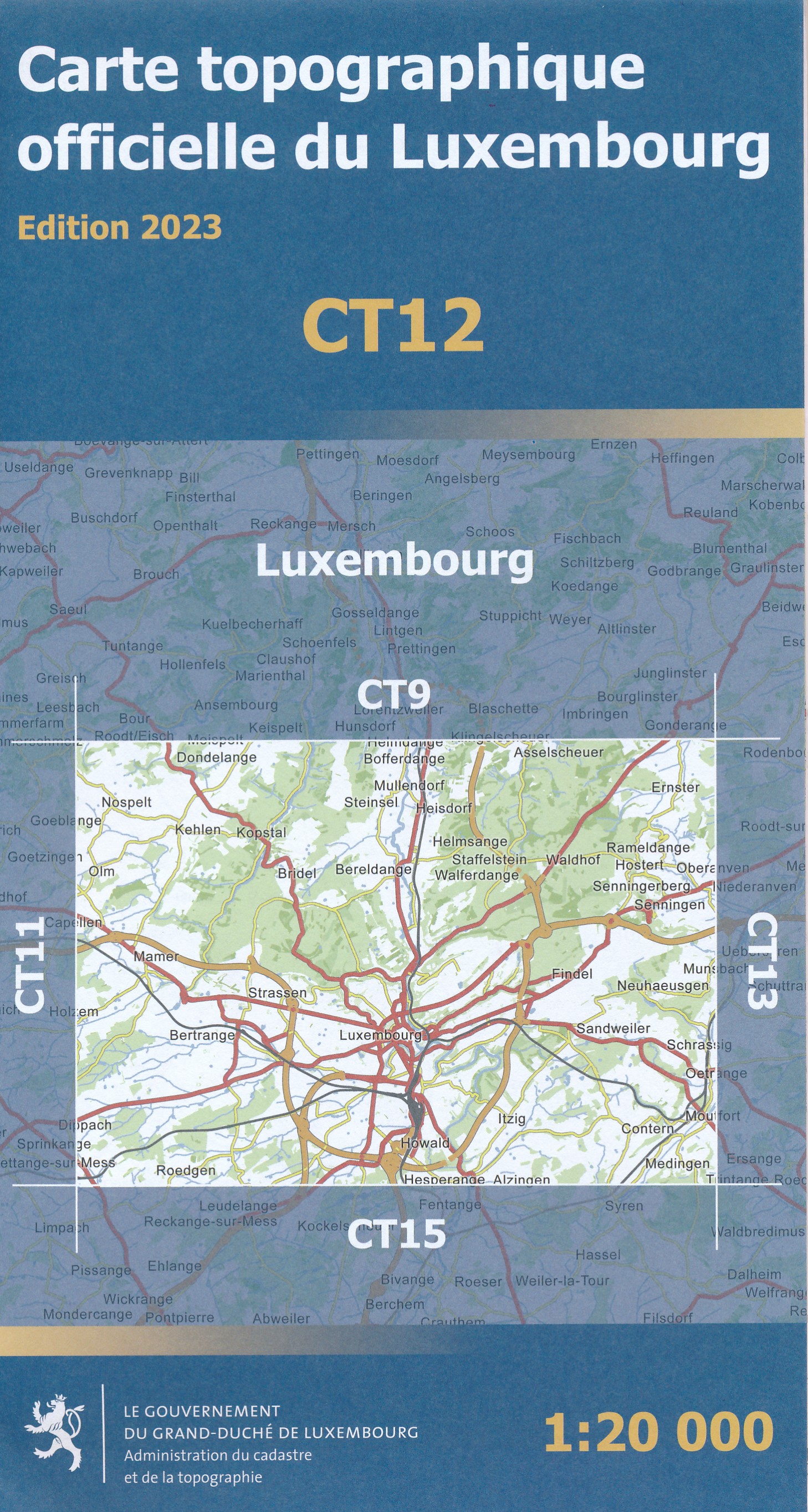 Online bestellen: Topografische kaart - Wandelkaart 12 CT LUX Luxembourg | Topografische dienst Luxemburg