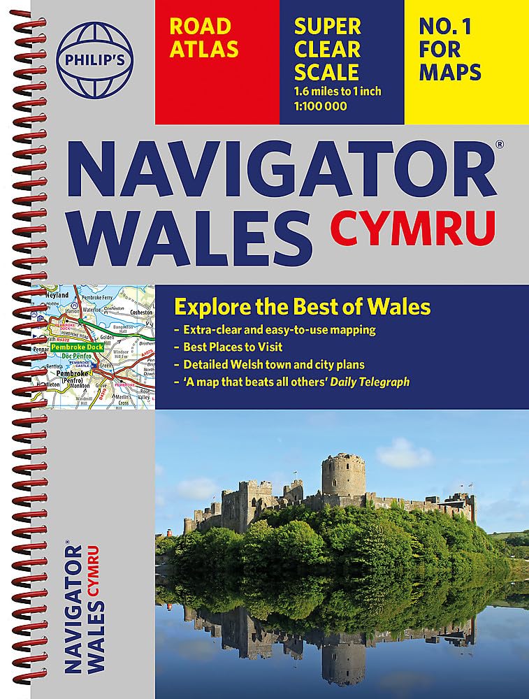 Online bestellen: Wegenatlas Wales Navigator | A4 | Ringband | Philip's Maps