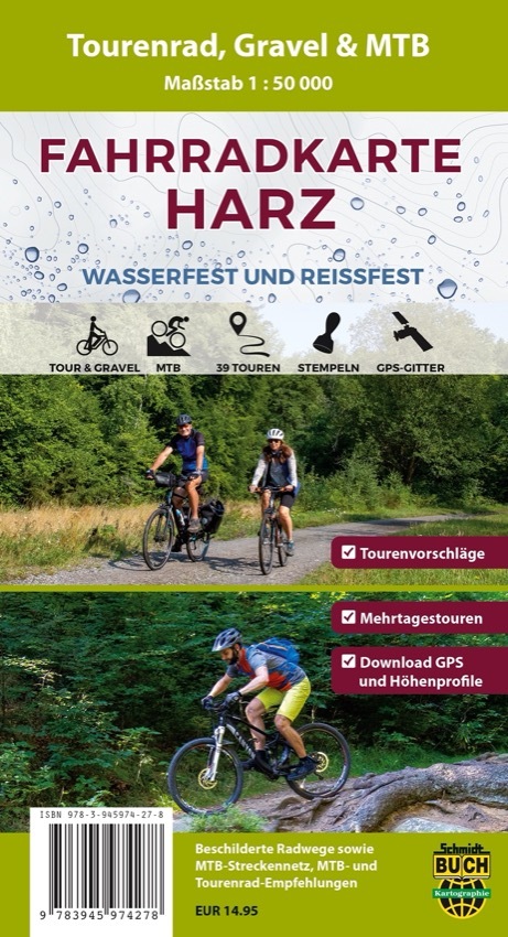 Online bestellen: Fietskaart Fahrradkarte Harz | Schmidt Buch Verlag
