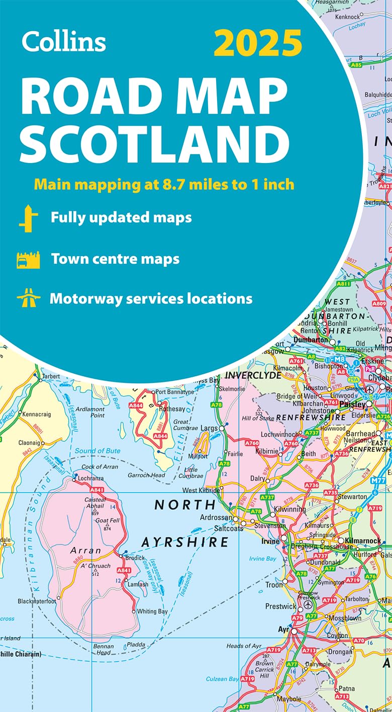 Online bestellen: Wegenkaart - landkaart Scotland - Schotland road map 2025 | Collins