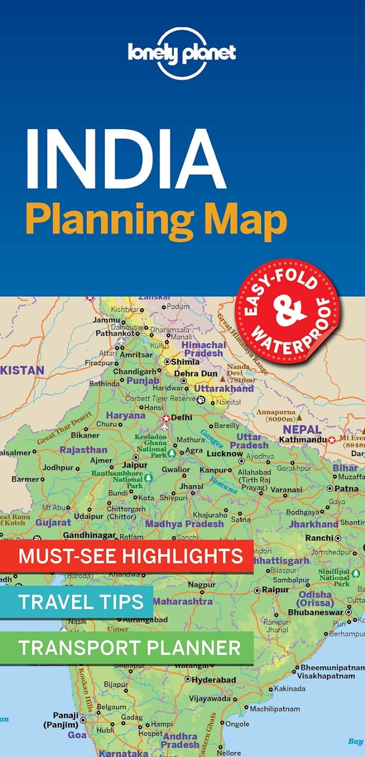 Online bestellen: Wegenkaart - landkaart Planning Map India | Lonely Planet