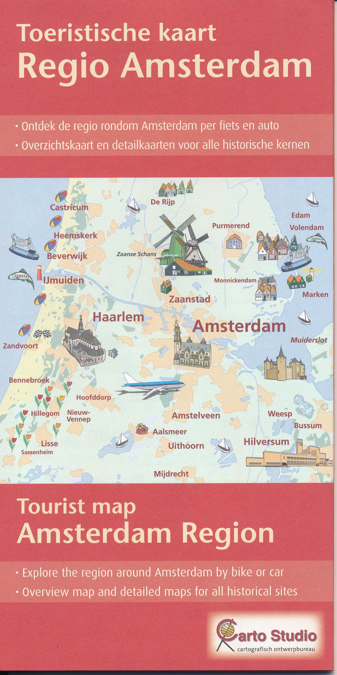 Online bestellen: Wegenkaart - landkaart Regio Amsterdam Toeristische kaart | Benjaminse Uitgeverij