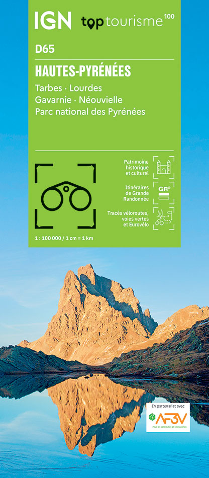 Online bestellen: Wegenkaart - landkaart - Fietskaart D65 Top D100 Hautes - Pyrenees | IGN - Institut Géographique National