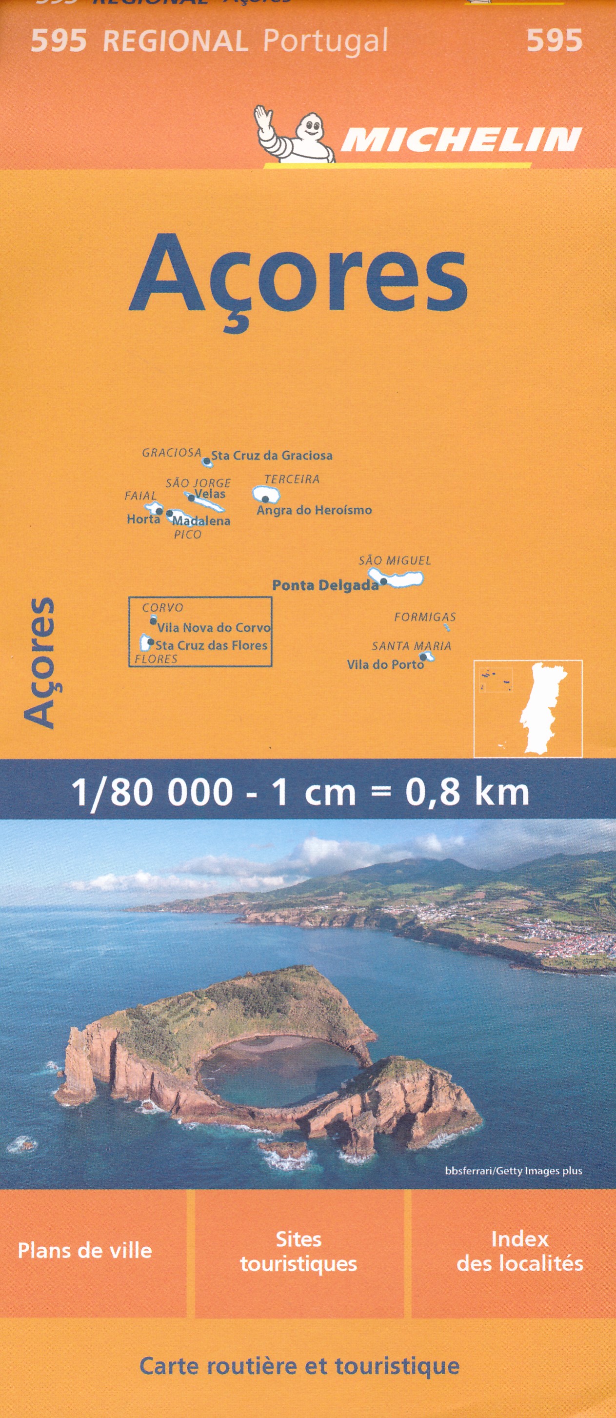 Online bestellen: Wegenkaart - landkaart 595 Azoren - Azores | Michelin