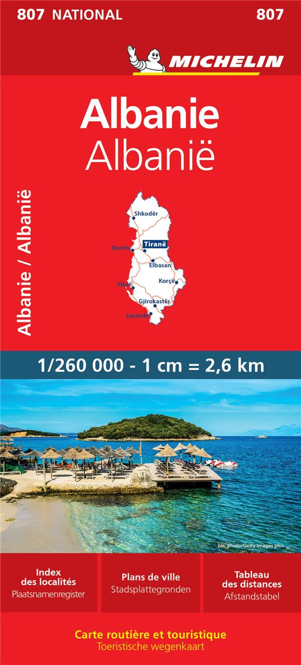 Online bestellen: Wegenkaart - landkaart 807 Albanië - Albanie | Michelin
