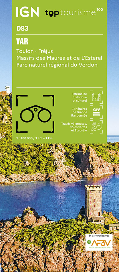 Wegenkaart - landkaart - Fietskaart D83 Top D100 Var | IGN - Institut