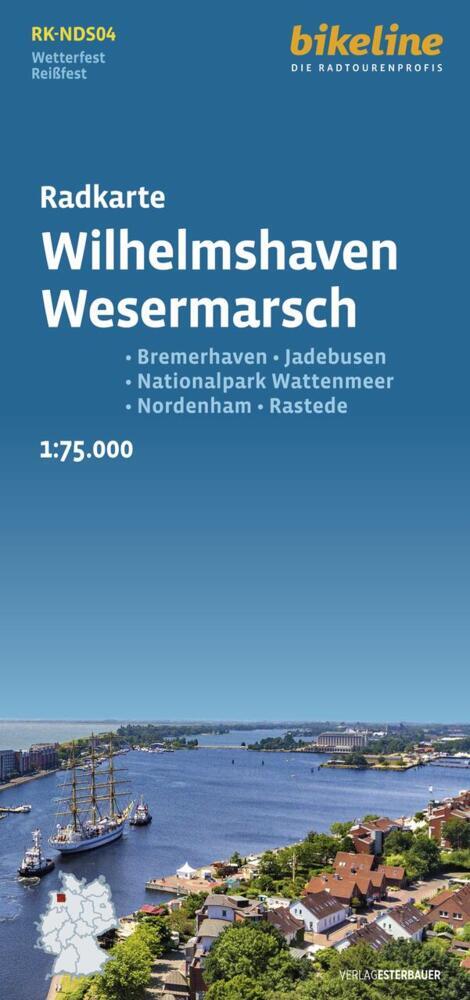 Online bestellen: Fietskaart Bikeline Radkarte Wilhelmshaven - Wesermarsch | Esterbauer
