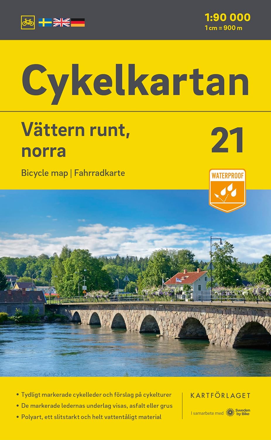Online bestellen: Fietskaart 21 Cykelkartan Vättern runt, norra | Norstedts