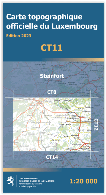 Online bestellen: Wandelkaart CT11 CT LUX Steinfort | Topografische dienst Luxemburg