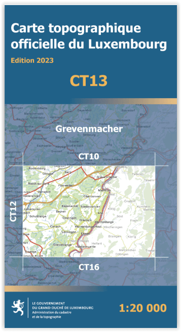 Online bestellen: Wandelkaart CT13 CT LUX Grevenmacher | Topografische dienst Luxemburg