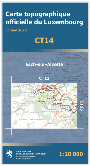 Online bestellen: Wandelkaart CT14 CT LUX Esch-Sur-Alzette | Topografische dienst Luxemburg