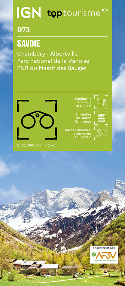 Wegenkaart - landkaart - Fietskaart D73 Top D100 Savoie | IGN - Instit