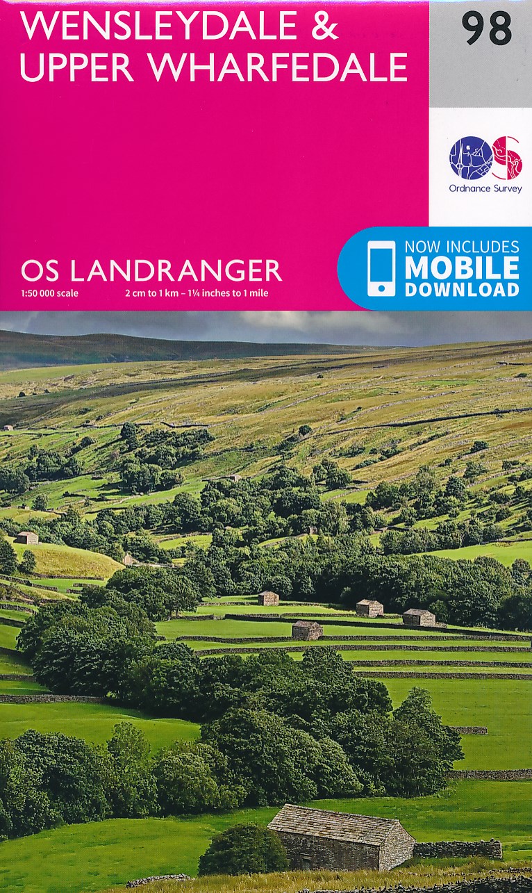 Online bestellen: Wandelkaart - Topografische kaart 098 Landranger Wensleydale & Upper Wharfedale | Ordnance Survey