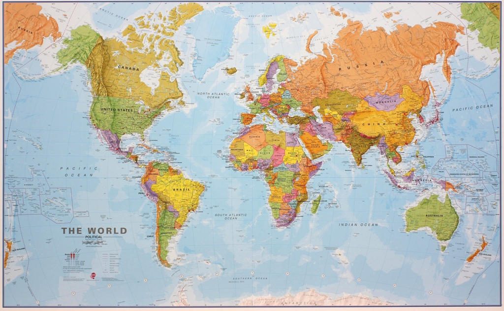 Wereldkaart World Political | 195 x…