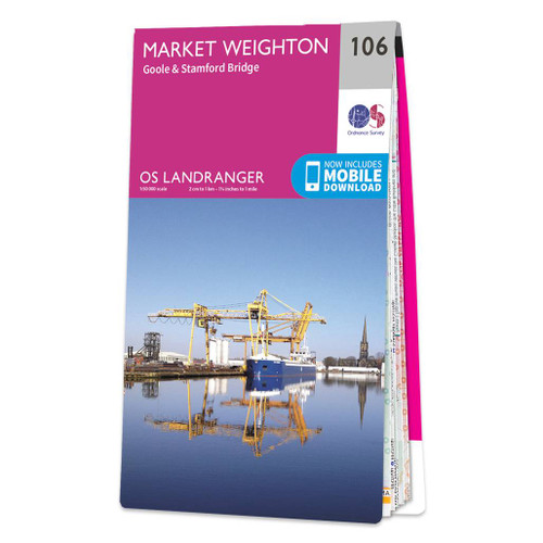 Online bestellen: Wandelkaart - Topografische kaart 106 Landranger Market Weighton, Goole & Stamford Bridge | Ordnance Survey