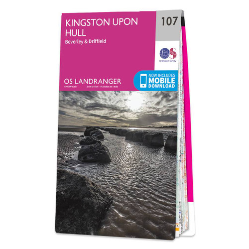 Online bestellen: Wandelkaart - Topografische kaart 107 Landranger Kingston upon Hull, Beverley & Driffield | Ordnance Survey