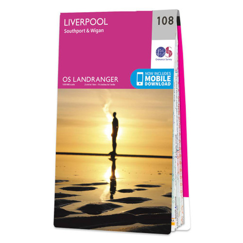 Online bestellen: Wandelkaart - Topografische kaart 108 Landranger Liverpool, Southport & Wigan | Ordnance Survey