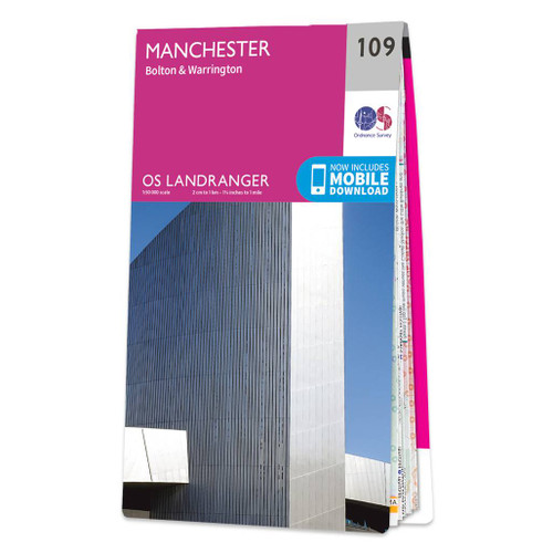 Online bestellen: Wandelkaart - Topografische kaart 109 Landranger Manchester, Bolton & Warrington | Ordnance Survey