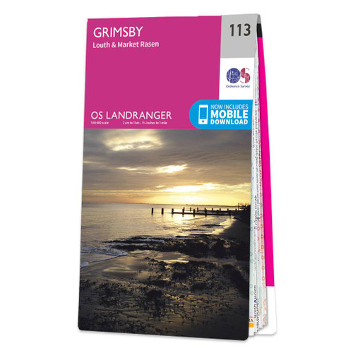 Online bestellen: Wandelkaart - Topografische kaart 113 Landranger Grimsby, Louth & Market Rasen | Ordnance Survey