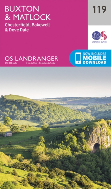 Online bestellen: Wandelkaart - Topografische kaart 119 Landranger Buxton & Matlock, Bakewell & Dove Dale | Ordnance Survey