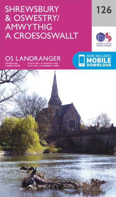 Online bestellen: Wandelkaart - Topografische kaart 126 Landranger Shrewsbury & Oswestry - Wales | Ordnance Survey