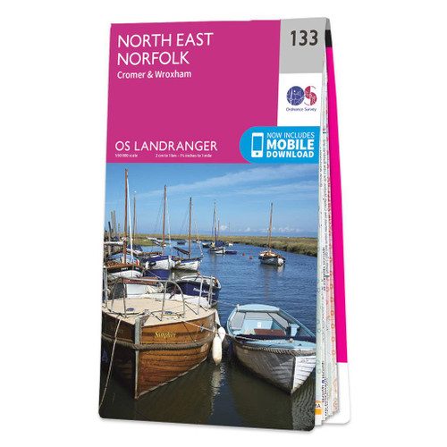 Online bestellen: Wandelkaart - Topografische kaart 133 Landranger North East Norfolk, Cromer & Wroxham | Ordnance Survey