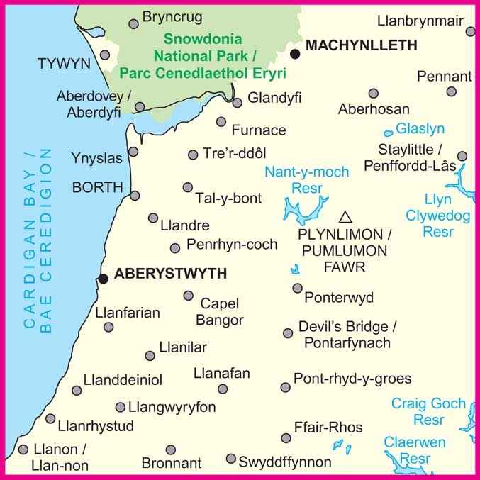 Wandelkaart Topografische kaart 135 Landranger Aberystwyth