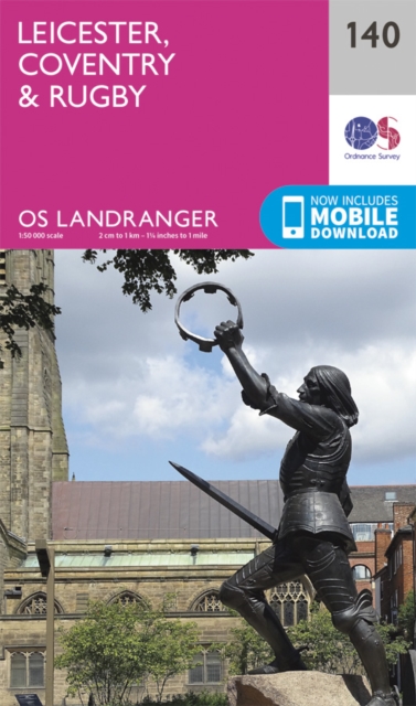 Online bestellen: Wandelkaart - Topografische kaart 140 Landranger Leicester, Coventry & Rugby | Ordnance Survey