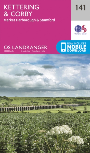 Online bestellen: Wandelkaart - Topografische kaart 141 Landranger Kettering and Corby | Ordnance Survey