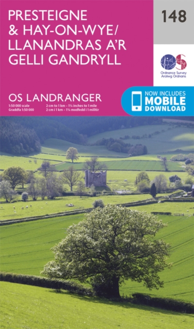 Online bestellen: Wandelkaart - Topografische kaart 148 Landranger Presteigne & Hay-on-Wye, Llanandras a'r Gelli Gandryll - Wales | Ordnance Survey
