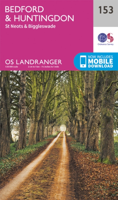 Online bestellen: Wandelkaart - Topografische kaart 153 Landranger Bedford & Huntingdon, St Neots & Biggleswade | Ordnance Survey