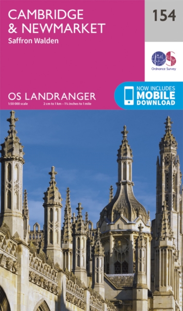 Online bestellen: Wandelkaart - Topografische kaart 154 Landranger Cambridge & Newmarket, Saffron Walden | Ordnance Survey
