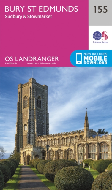 Online bestellen: Wandelkaart - Topografische kaart 155 Landranger Bury St Edmunds, Sudbury & Stowmarket | Ordnance Survey