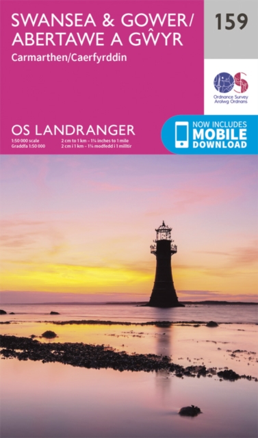 Online bestellen: Wandelkaart - Topografische kaart 159 Landranger Swansea & Gower, Carmarthen - Wales | Ordnance Survey