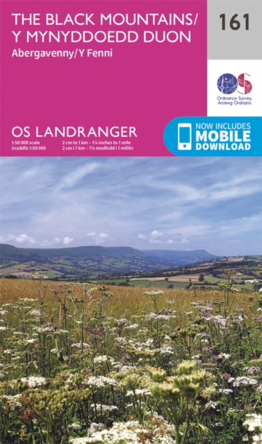 Online bestellen: Wandelkaart - Topografische kaart 161 Landranger Abergavenny & The Black Mountains/Y Mynyddoedd Duon - Brecon Beacons / Wales | Ordnance Survey