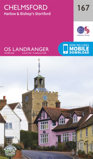 Online bestellen: Wandelkaart - Topografische kaart 167 Landranger Chelmsford, Harlow & Bishop's Stortford | Ordnance Survey