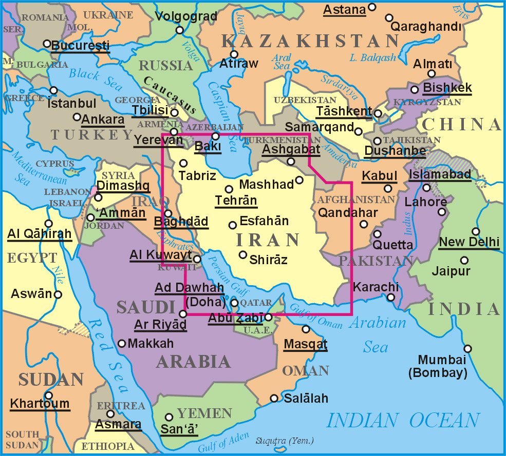 Wegenkaart Landkaart Iran Geographic Gizi Map 9789638703026 
