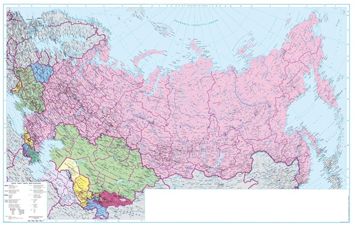 Wegenkaart – landkaart Oost Europa – Rusland | 125 x 87 cm | Freytag & Berndt