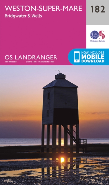 Online bestellen: Wandelkaart - Topografische kaart 182 Landranger Weston-super-Mare, Bridgwater & Wells | Ordnance Survey