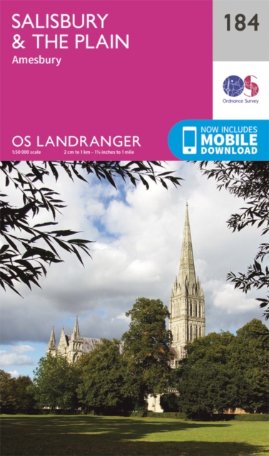 Online bestellen: Wandelkaart - Topografische kaart 184 Landranger Salisbury & The Plain, Amesbury | Ordnance Survey