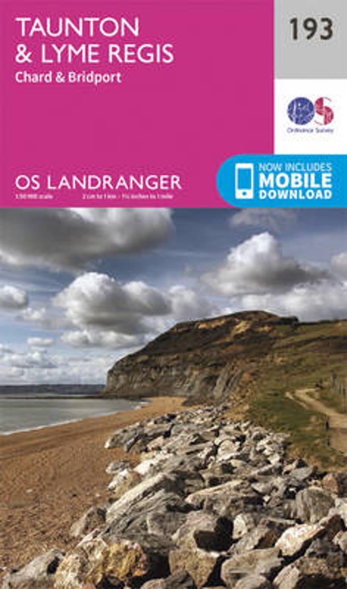Online bestellen: Wandelkaart - Topografische kaart 193 Landranger Taunton & Lyme Regis, Chard & Bridport | Ordnance Survey