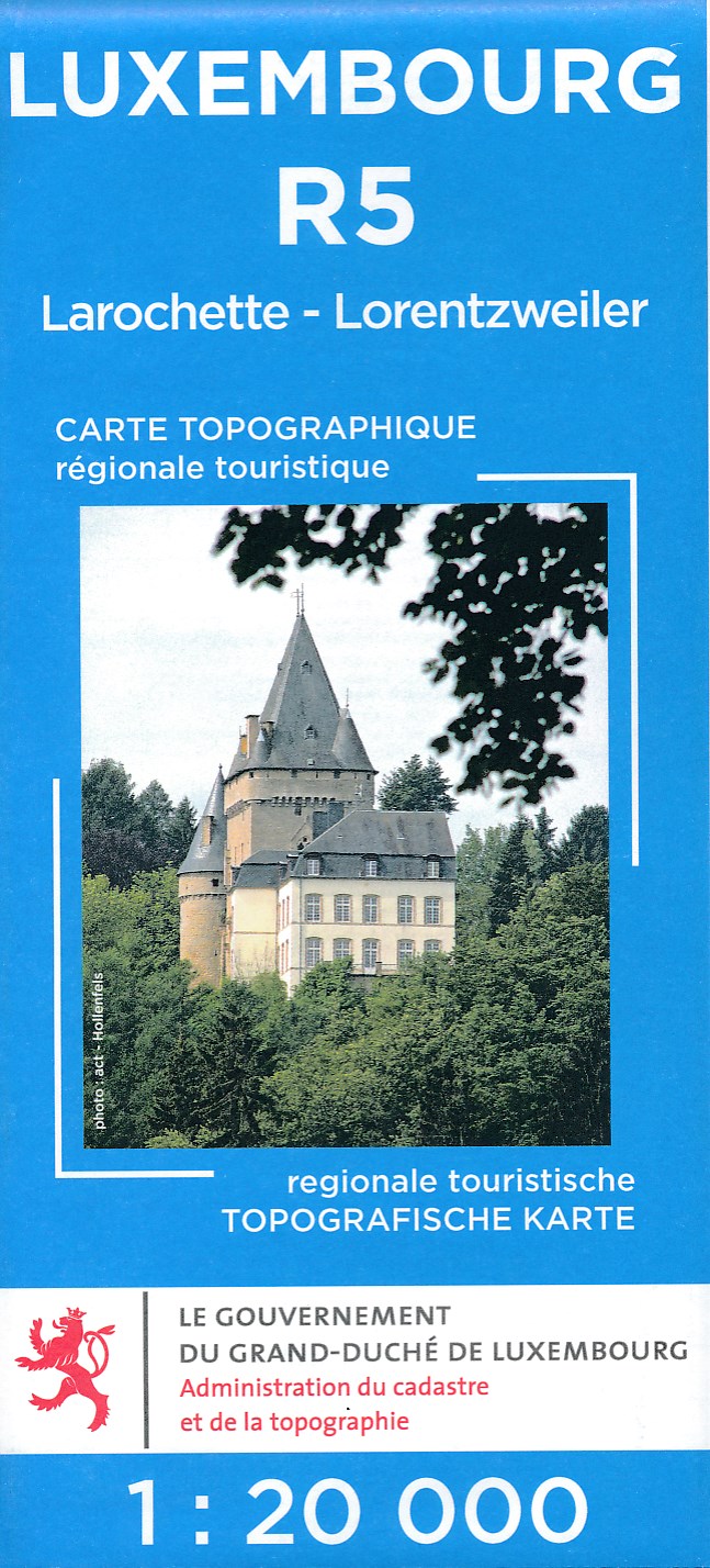 Online bestellen: Wandelkaart - Topografische kaart R5 Luxemburg Larochette - Lorentzweiler - Ettelbruck | Topografische dienst Luxemburg
