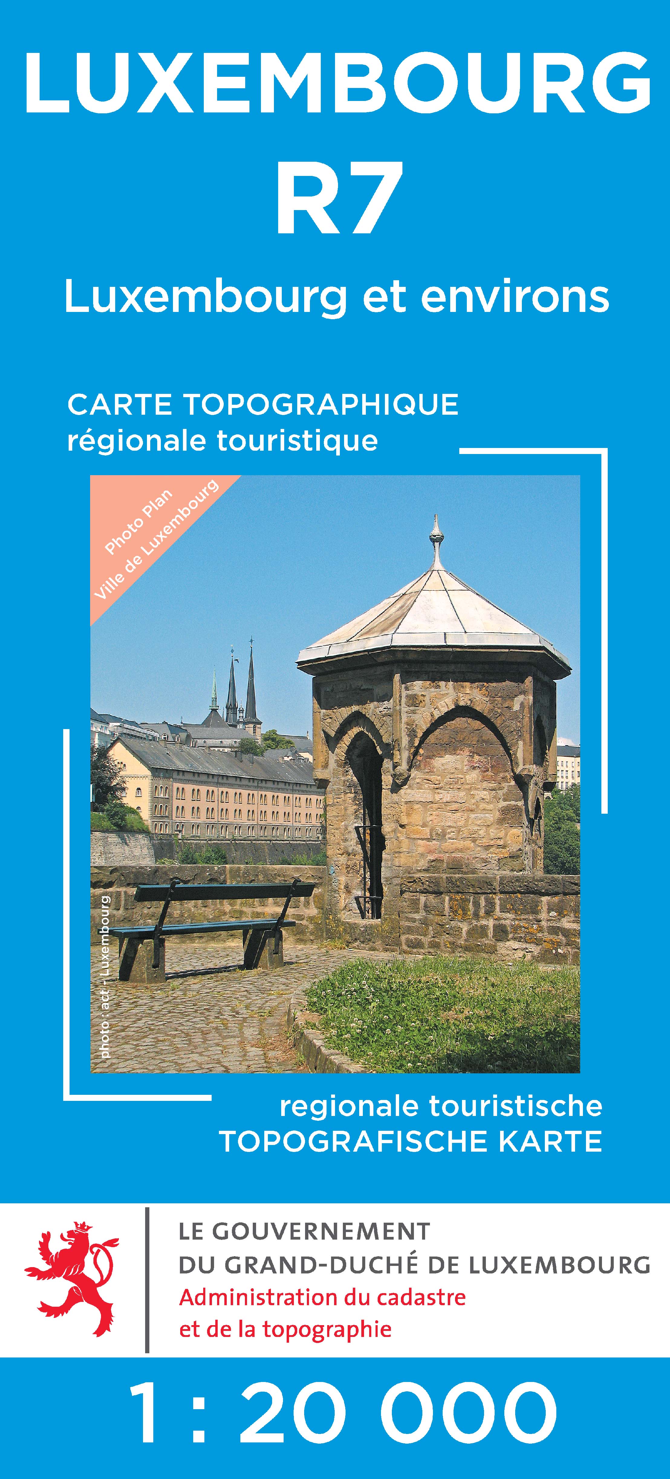 Online bestellen: Wandelkaart - Topografische kaart R7 Luxemburg Luxembourg et environs | Topografische dienst Luxemburg