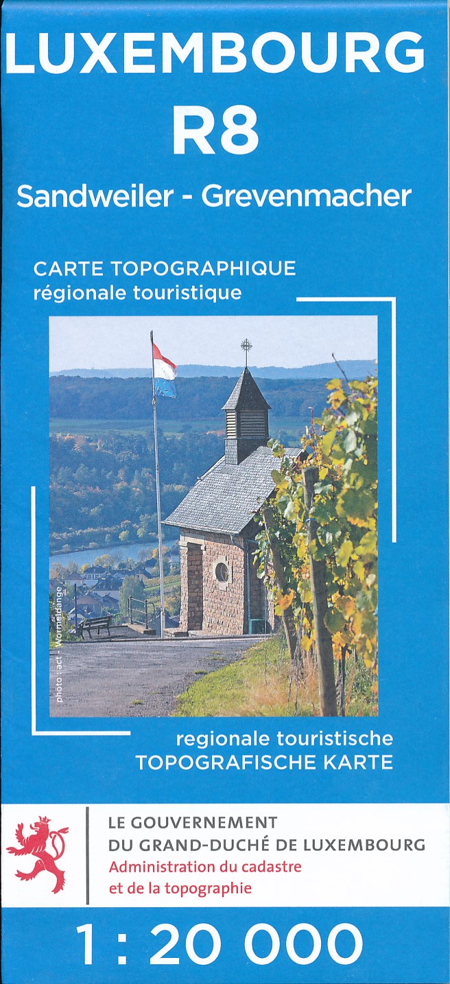 Online bestellen: Wandelkaart - Topografische kaart R8 Luxemburg Moselle - Syre - Wormeldange - Grevenmacher | Topografische dienst Luxemburg