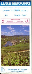 Wandelkaart Luxemburg R8 Moselle - Syre - Wormeldange - Grevenmacher |