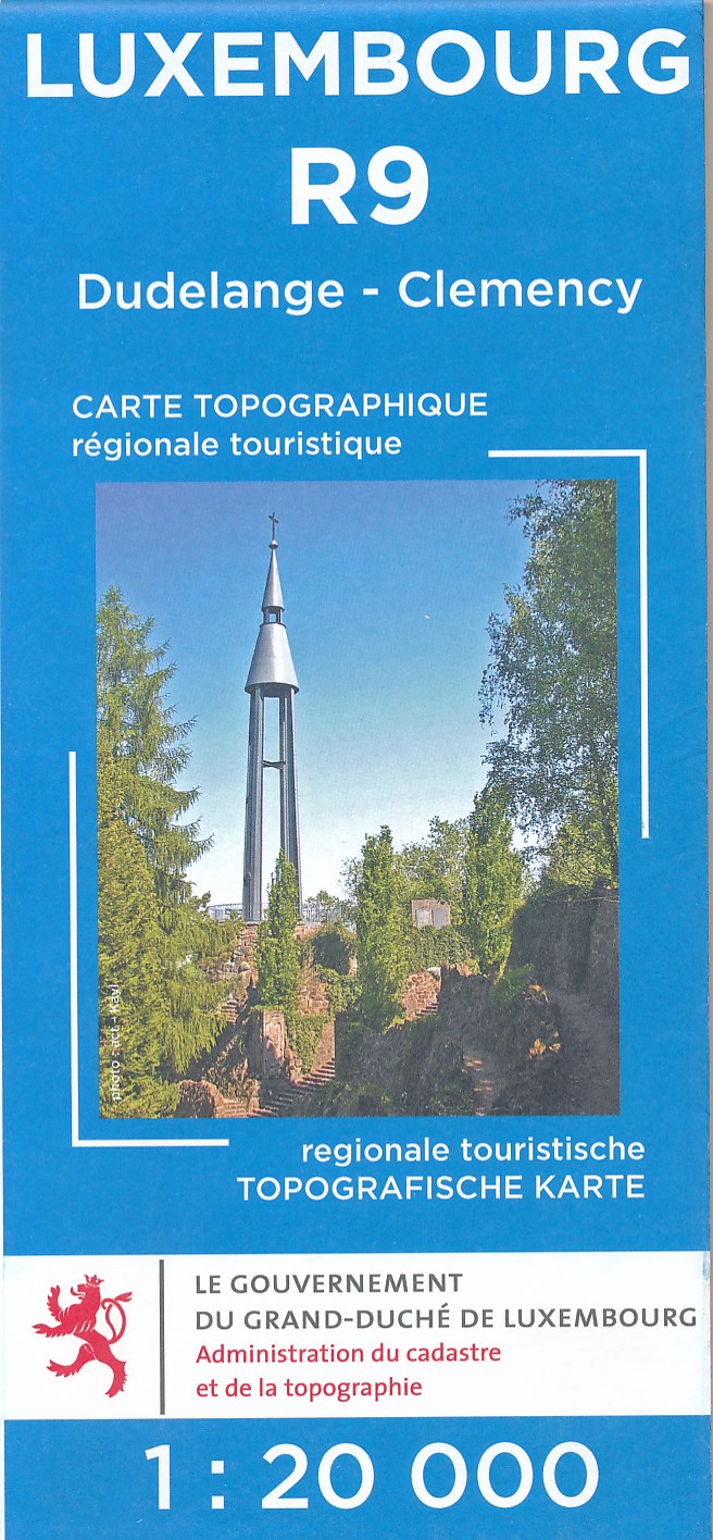 Online bestellen: Wandelkaart - Topografische kaart R9 Luxemburg Dudelange - Clemency - Luxembourg | Topografische dienst Luxemburg
