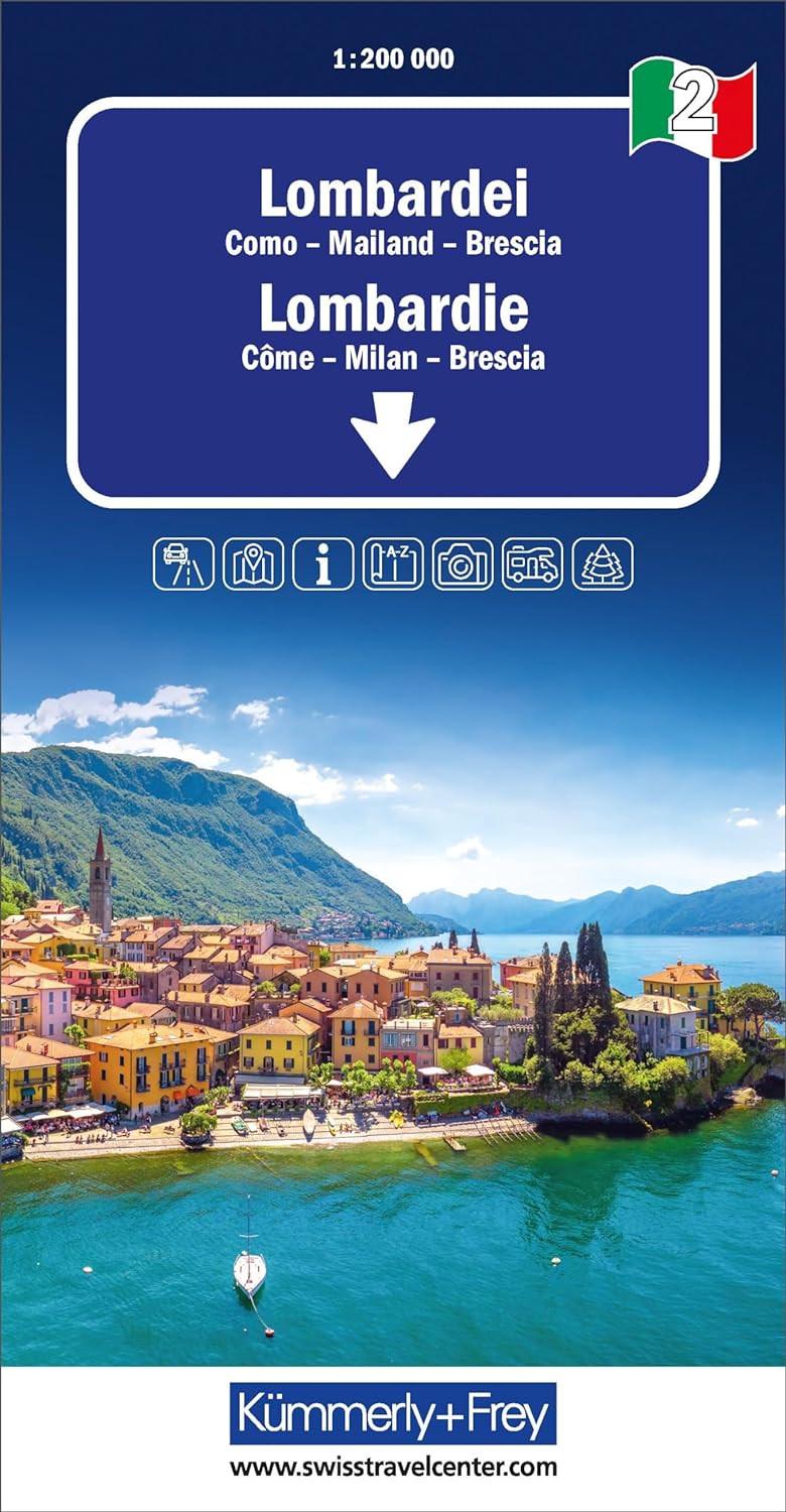 Online bestellen: Wegenkaart - landkaart 02 Lombardije - Lombardei | Kümmerly & Frey