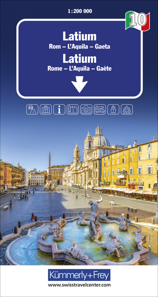 Online bestellen: Wegenkaart - landkaart 10 Latium Lazio Rome | Kümmerly & Frey