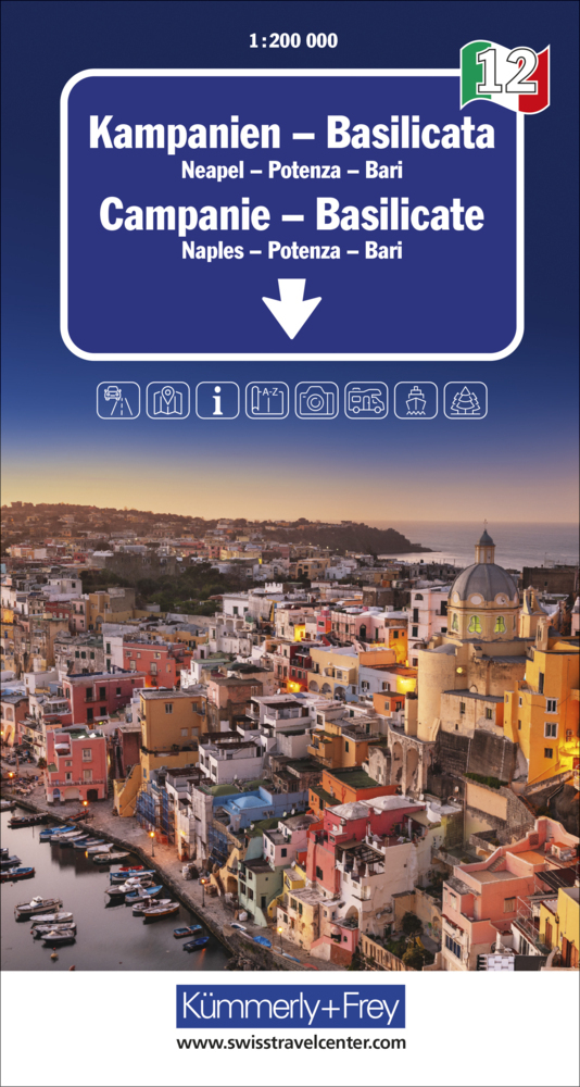 Online bestellen: Wegenkaart - landkaart 12 Campania - Campanie - Basilicata | Kümmerly & Frey